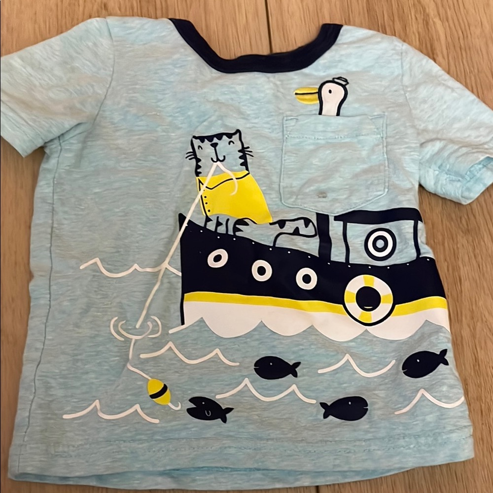 Carter's Blue and Yellow Nautical Short Sleeve Tee